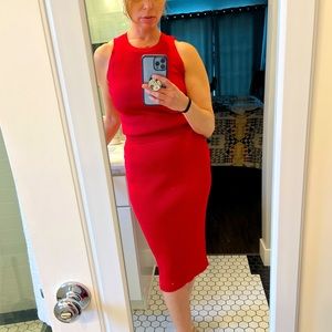 MMK two piece set, ultra pink, body-con tank and skirt combo, size small.